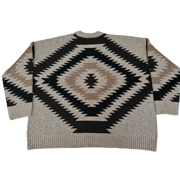 Cece Women's Aztec Pattern Design Long Sleeve Pullover Sweater Size Large NWT - Picture 3 of 9